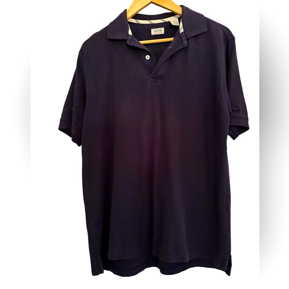 Vintage Izod Men's Polo Shirt - Dark blue, 
Size Small